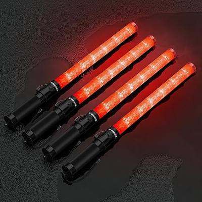E-riding 4 Pack 21 Inch Traffic Wand, Air Traffic Control Wand with 3 Flashing Modes, LED Multifunction Traffic Safety Baton for Airport, Parking, Car Directing