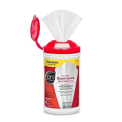 Pdi Sani-Wipe™ Non-Rinse Food Contact Hard-Surface Sanitizing Wipe, 7.75" x 9", 95/can