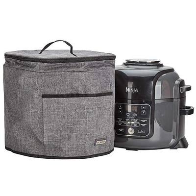HOMEST Pressure Cooker Dust Cover with Pocket, Compatible with Ninjia Foodi 6.5 Quart Pressure Cooker, These Cover Have Wipe Clean Liner for Easy Cleaning, Grey