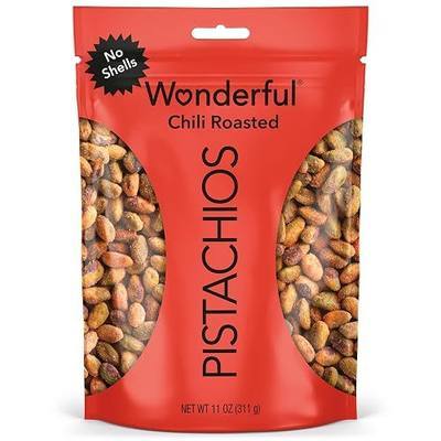 Wonderful Pistachios No Shells, Chili Roasted Nuts, 11 Ounce Resealable Bag, Protein Snacks, Gluten Free College Snacks, Healthy Snacks for Adults