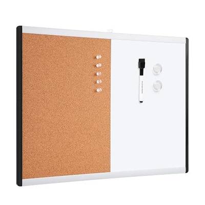 Amazon Basics Magnetic Dry Erase Whiteboard & Cork Board Combo, Double-Sided, Lightweight, Easy to Install, Plastic/Aluminum Frame, 17" x 23"