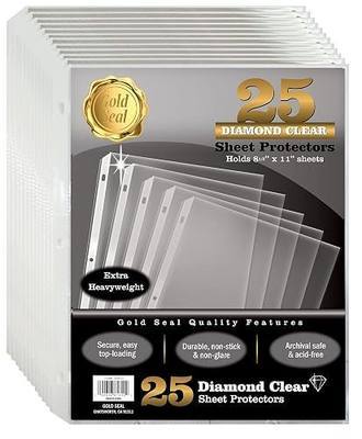 GOLD SEAL Sheet Protectors, 25 Pack 8.5 x 11 Anti-Glare Sheet Protectors for 3 Ring Binder, Top Load Page Protectors for 3 Ring Binder, Durable Clear Plastic Sleeves