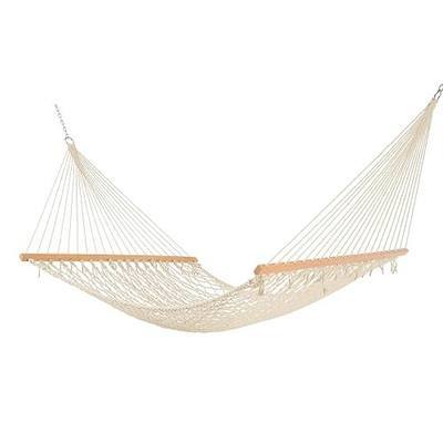 Castaway Living 13 ft. Double Traditional Hand Woven Cotton Rope Hammock – 2-Person, 450 lb Capacity, Free Extension Chains & Tree Hooks, Designed in The USA