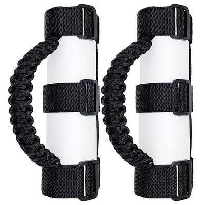 2 x Roll Bar Grab Handles Grip Handle for Jeep Wrangler YJ TJ JK JKU JL JLU Sahara Rubicon X Sports Freedom & Unlimited 1987-2022 (Black)