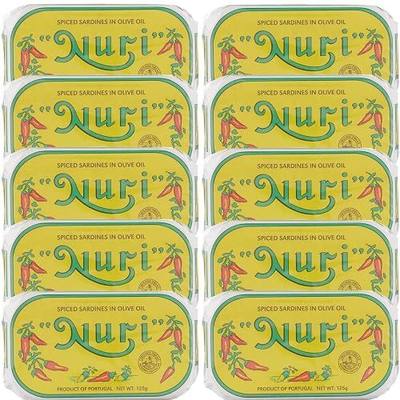 NURI Portuguese Sardines in Spiced Olive Oil - 10 Pack - (4.4 oz cans)
