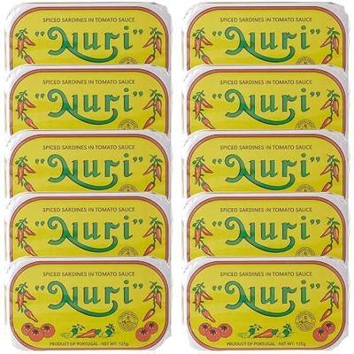 NURI Portuguese Sardines in Spiced Tomato Sauce - 10 Pack - (4.4 oz cans)