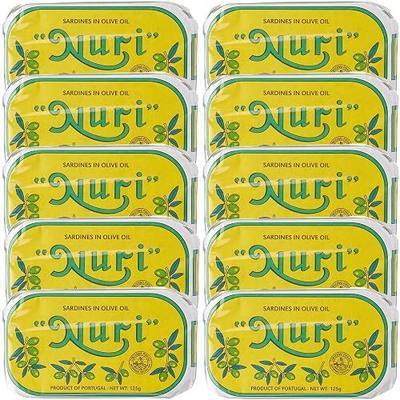 NURI Portuguese Sardines in Olive Oil - 10 Pack - (4.4 oz cans)