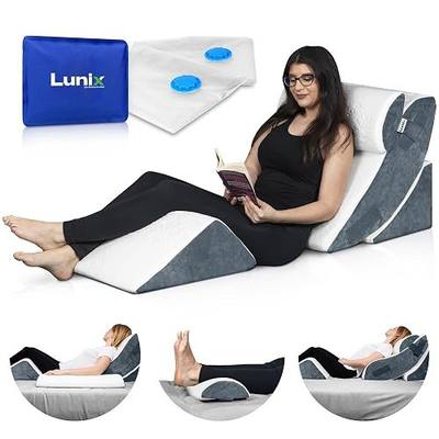Lunix LX5 FSA Orthopedic Bed Wedge Pillow Set for Post Surgery Recovery | Lock-Tight 4-Piece Wedge Set for Sleeping Upright & Leg Elevation