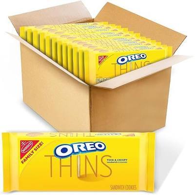 OREO Thins Golden Sandwich Cookies Family Size, 12-13.1 oz Packs