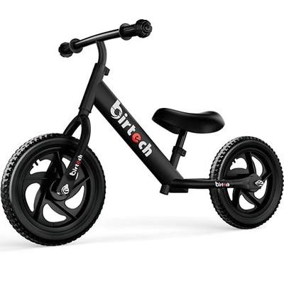 Birtech Balance Bike for 2,3,4,5 Year Old Kids, 12 Inch Toddler Balance Bike Kids Indoor Outdoor Toys, No Pedal Training Bicycle with Adjustable Seat Height, Airless Tire, Black