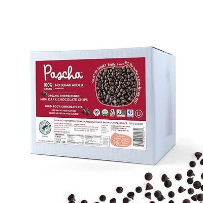 Pascha 100% Cacao Mini Dark Chocolate Chips - Organic, Vegan, 10lb | Pascha 100% Organic Vegan Unsweetened Mini Dark Chocolate Chips, 10 lb