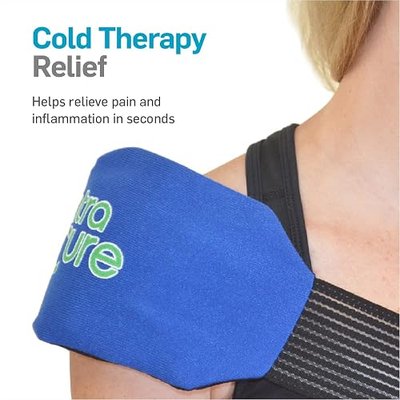 NatraCure Universal Cold Pack Ice Wrap - Cold Ice Pack w/Strap for Injuries - Reusable Cold Ice Pack for Shoulder, Neck, Head, Ankle, Leg, Foot, Hand, Wrist, Arm, Elbows & Ice Wrap for Knees - 1 PK