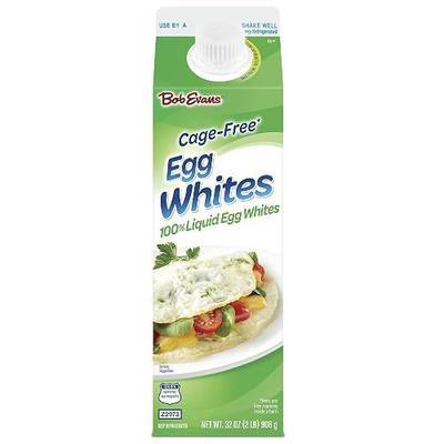Bob Evans Cage Free 100% Liquid Egg Whites, 32 oz | Good source of protein Cholesterol and fat free food Clean ingredient 100% Egg Whites