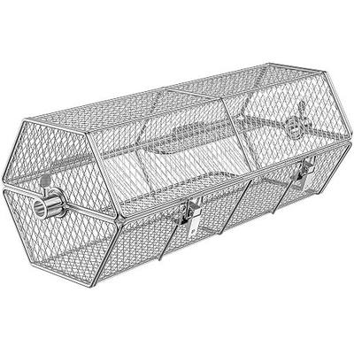 Skyflame Stainless Steel Round Tumble Rotisserie Grill Basket | Partitioned Food Grilling, Fits for 5/16 Inch Square, 3/8 Inch Square, 3/8 Inch Hexagon, 1/2 Inch Hexagon Spit Rods
