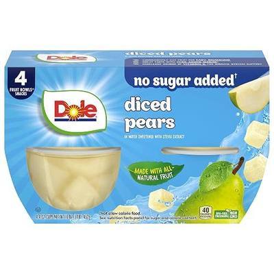 Dole Diced Peaches with No Sugar Added - Dole Fruit Bowls Snacks - 4 oz Fruit Bowls - 4 Pack