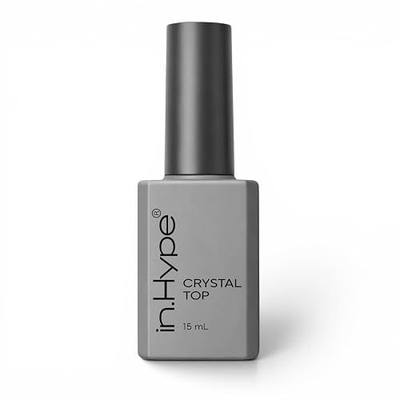 IN.HYPE Gel Top Coat UV/LED Cured (Crystal Top) with UV filter - No wipe. For White and light colors.