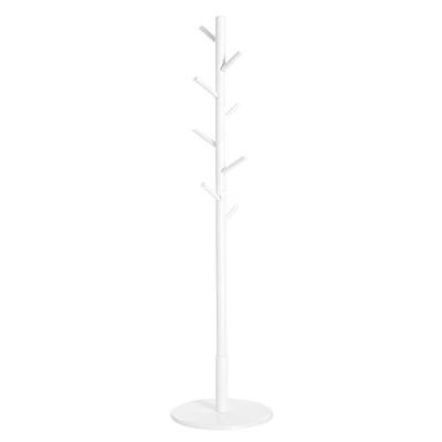 VASAGLE Coat Rack, Solid Wood Coat Stand, Free Standing Hall Coat Tree with 8 Hooks, Stable Round Base, for Hats, Bags, Purses, for Entryway Hallway Office, Rubberwood, White URCR009W02