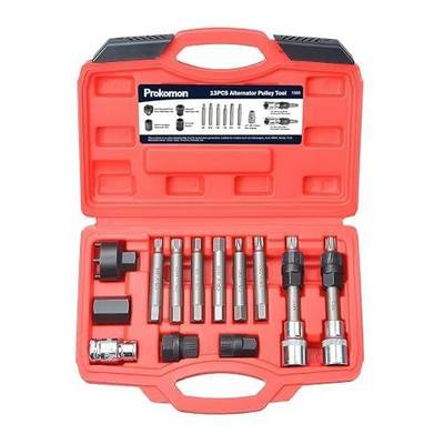 13 Pieces Alternator Pulley Tool Kit; Alternator Pulley Removal Tool for Car Pulley Removal Decoupling Puller