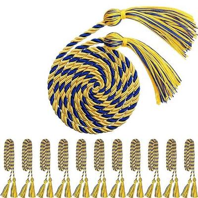 WILLBOND 12pcs Graduation Rope Honor Cord Tassel Set, Graduation Accessories for Ceremony, Graduate Students Souvenir and Gift (Blue and Gold)