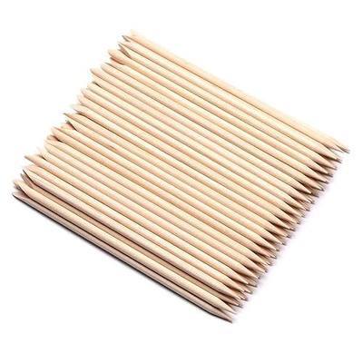 100 Pcs Orange Wood Nail Sticks Double Sided Multi Functional Cuticle Pusher Manicure Pedicure Tool for Manicure Pedicure