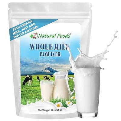 Z Natural Foods Premium Whole Milk Powder - Powdered Milk for Baking, Cooking, Drinks - Dry Milk Powder, Pasteurized, Non-GMO, Gluten-Free, Kosher-Certified, 1 lb