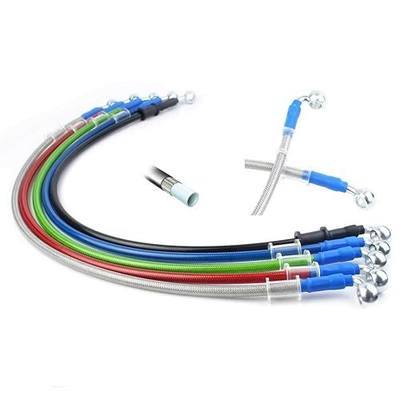 400-2400mm AN3 1/8inch 28 90 Degree M10 Motorcycle Hydraulic Brake Line Oil Hose Pipe Fitting Stainless Steel Braided for ATV Motorcycle Motocross Pit Dirt Street Racing bike - 500mm Black