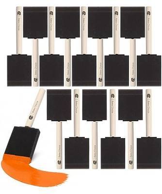 Bates- Foam Paint Brushes, 2 Inch, 16 Pack, Wooden Handle | for Painting, Staining, Varnish, Glue Application and DIY Crafts on Wood, Metal