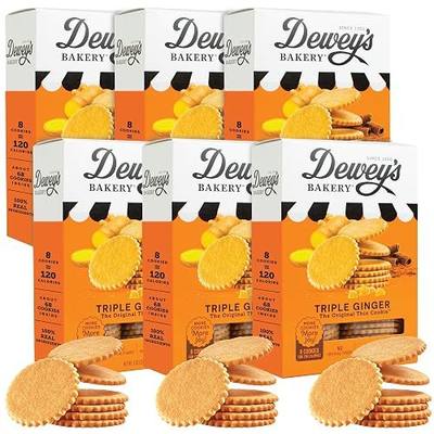 Dewey's Bakery Triple Ginger Moravian Cookie Thins, 6 Pack, 9 oz, Crispy | No Artificial Flavors