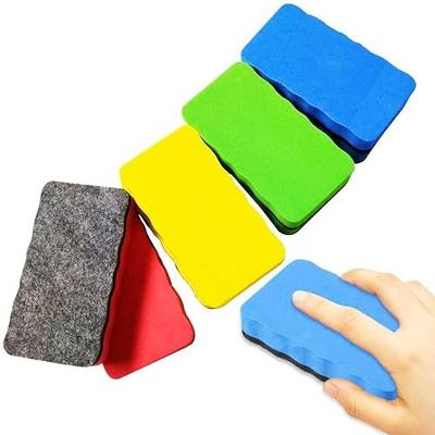 14 Pack Magnetic Whiteboard Erasers, 4 Colors Dry Erasers Cleaner Wiper for School, Office and Home