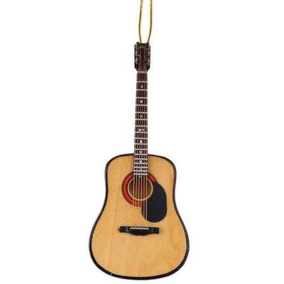 String Miniature Guitar Hanging Ornament Christmas Tree Display Ornament | 5.12" Wooden String Mini Guitar Replica Hanging Ornament Miniature Musical Instrument Guitar Model Holiday Tree Decoration