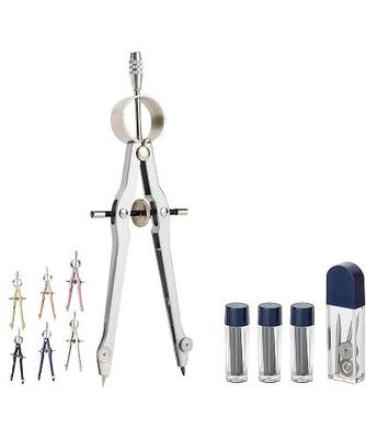 Mr. Pen- Professional Compass for Geometry, Extra Lead | Metal Compass Drawing Tool for Students, Drafting and Engineering, Technical Drawings, Circles and Geometry Projects