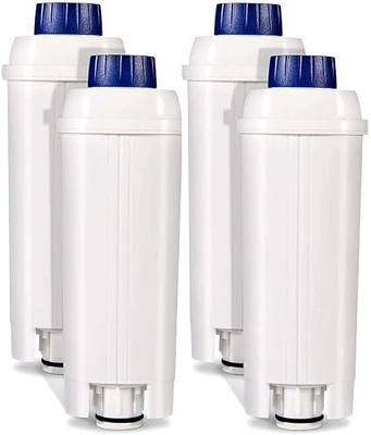 Coffee Machine Filters Replacement for DeLonghi Filter DLSC002, Water Filter Cartridges Activated Carbon Softener, Compatible with ECAM, ESAM, ETAM, BCO, EC. (Pack of 4)