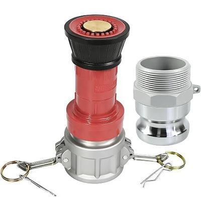 2" NPSH Heavy-Duty Industrial Fire Hose Nozzle with 2 x Aluminum 2 inch Camlock Fittings Couplings Fire Equipment Constant Flow Fog Nozzle