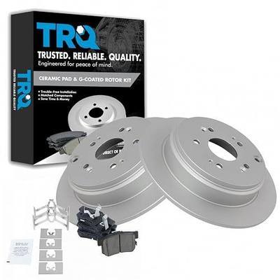 TRQ Rear Brake Pad and Rotor Set Ceramic G Coated Solid Rotors Compatible with 2010-2018 Acura RDX 2005-2016 Honda CR-V