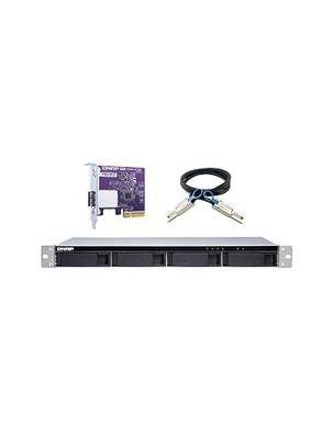 QNAP TL-R400S 4 Bay 1U Rackmount SATA 6Gbps JBOD Storage Enclosure | PCIe SATA interface card (QXP-400eS-A1164) included