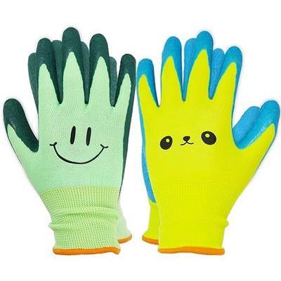 2 Pairs Toddlers Gardening Gloves, Kids Sized Garden Glove for Yard Work, Non Slip, Flexible, Breathable (Size 2 for 2, 3, 4 Year Old Children)