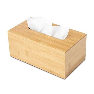 JUSK Design Tissue Box Holder, Modern, Minimalist, and Durable Wooden Bamboo Tissue Box with Sliding Bottom, Easy-Refill Premium-Quality Bamboo Tissue Box Cover, Fits 184-Count Box, Rectangular