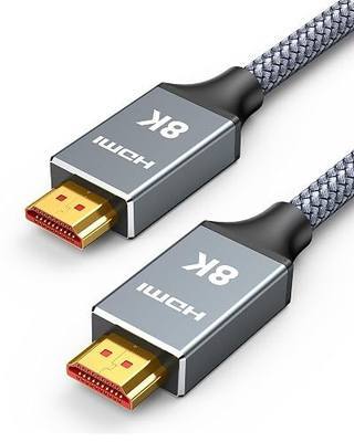 Capshi 2ft 8K 4K@120Hz HDMI Cable 2.1, 48Gbps High Speed Cord | for PS5/4, TV, Gaming Console, Monitor, 8K@60Hz, 2K@240Hz, 144Hz, Support HDR, eARC, DTS:X, HDCP 2.2 & 2.3, Braided