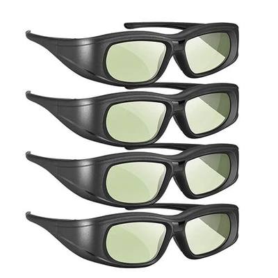 Elikliv Active Shutter 3D Glasses 4 Pack, Rechargeable Bluetooth 3D Glasses Compatible with Epson 3D Projector, TDG-BT500A TDG-BT400A TY-ER3D5MA