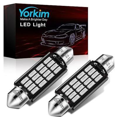 Yorkim Super Bright 578 Festoon LED Bulb Blue 16-SMD 4014 Chipset 212-2 Dome Light, 41mm 42mm LED Bulb Canbus Error Free, Interior Light Map Light 211-2 LED, Pack of 2