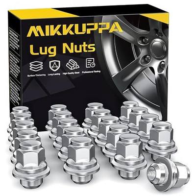 MIKKUPPA M12x1.5 Mag Lug Nuts, Chrome 20pcs Tire Nuts with Washer 21mm Hex | Replacement for Toyota Avalon Camry Corolla Highlander RAV4 Sienna Matrix Prius Venza Crown OEM Factory Wheels