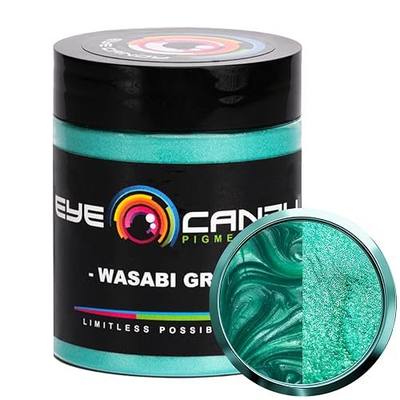 Eye Candy Pigments Premium Green Mica Powder - Wasabi Green (25gr) - for Epoxy, Resin, Soap, Paint, Woodworking, Acrylic Pouring, Bath Bombs, Fishing Lures - DIY Arts and Crafts Additive