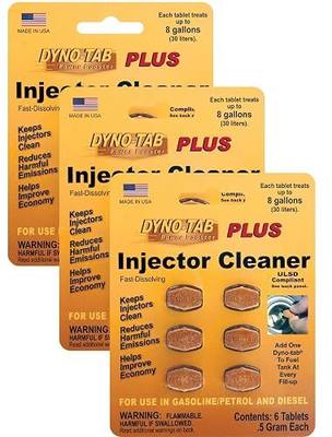 Injector Cleaner Plus 6-Tab Card, 3-Pack, One Card Treats Three 16 gal/60 Liter Fill-ups, Fast Dissolving, 100% Active Ingredients - NO solvents, 45446-3pk