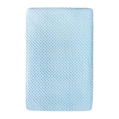 KiddyKloud Mini Fitted Sheet for Mini Crib, Pack n Play Playard Sheet 38 x 24.5 x 5 Inches | Minky Fabric (Light Blue)