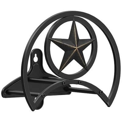 GOFORWILD Garden Hose Holder, Holds 125 ft 5/8-in Hose for Outdoor | Decorative Star Hose Butler Sturdy Water Hose Rack, Made of Gauge Steel, Durable Wall Hose Hanger