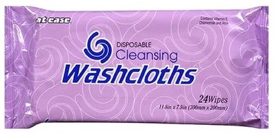 Personal Disposable Cleansing Washcloths for Adults and Children, 4-pk (Total 96 Wipes)