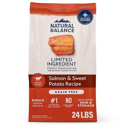 Natural Balance Limited Ingredient Adult Dry Dog Food - Balanced Nutrition for Adult Dogs - Grain-Free, Soy-Free Recipe - Limited Ingredient Formula - 24 lb - Salmon & Sweet Potato Recipe
