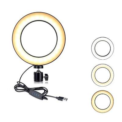 Selfie Ring Light 8-inch for YouTube Video Live Streaming Makeup Photography, Desktop USB LED Light with 3 Light Modes and 10 Brightness Level