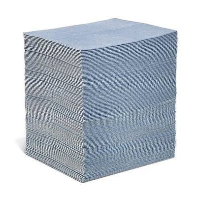 PIG Absorbent Mat Pads | 100 Oil Spill Mats | 15" x 19" Perforated Pads | Each Pad Absorbs 30 oz | Total Absorbency is 24 Gallons | Heavyweight | PMB30123