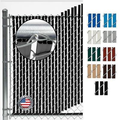 Fence Source Double-Double Bottom Locking Privacy Fence Slat (9 Colors) Double Wall Reinforced with Two Legs Inside - Made for a 4' high Chain Link Fence (Slat Length 44.5", Black)